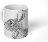 Mok - Realistisch geïllustreerd konijn - 350 ML - Beker