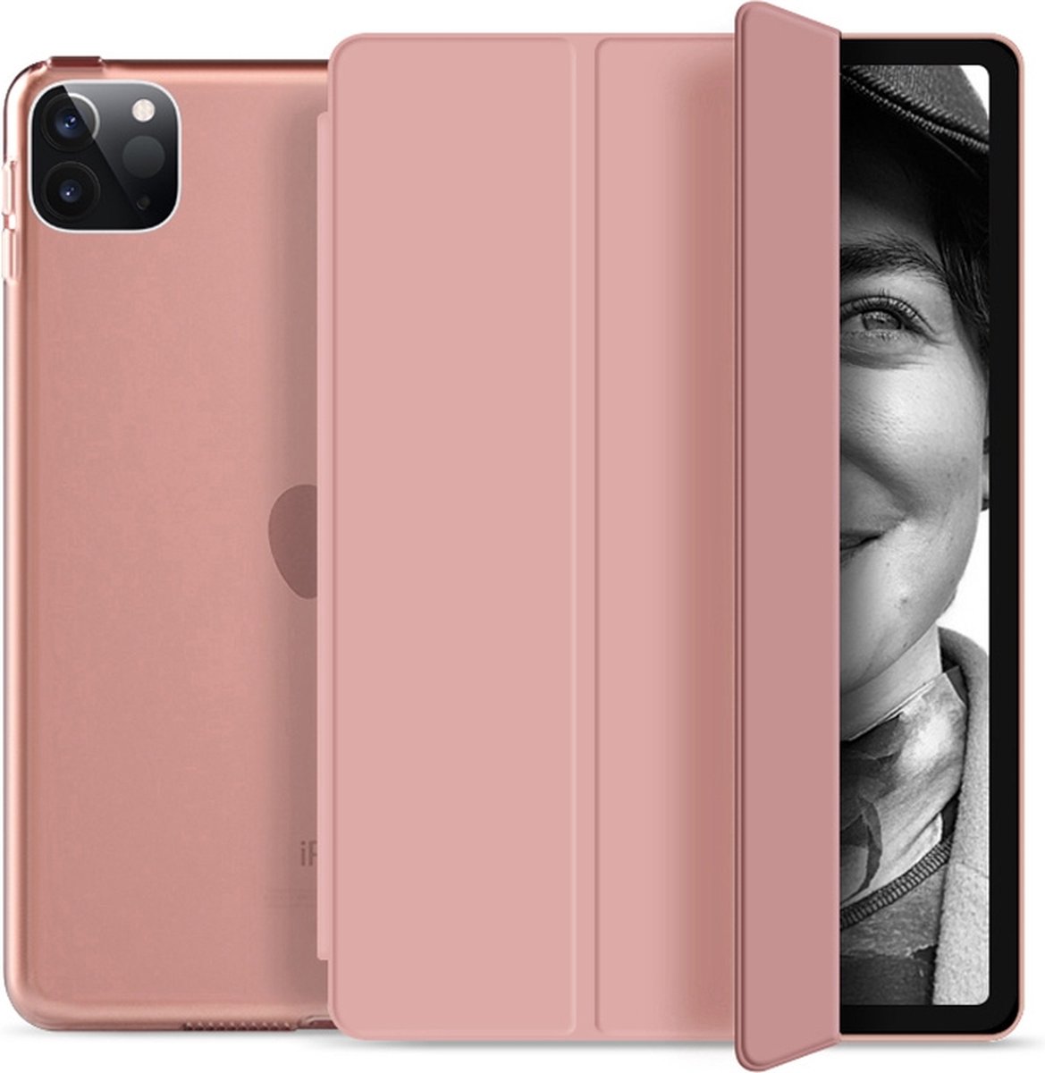 Mobiq - Hard Case Folio Hoesje geschikt voor iPad Pro 11 (2022/2021/2020) - roze