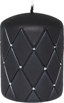 Zwarte diamantjes stompkaars 90/70 (34 uur)