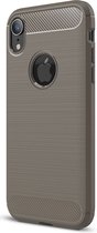 Mobiq - Hybrid Carbon Case iPhone XR - grijs