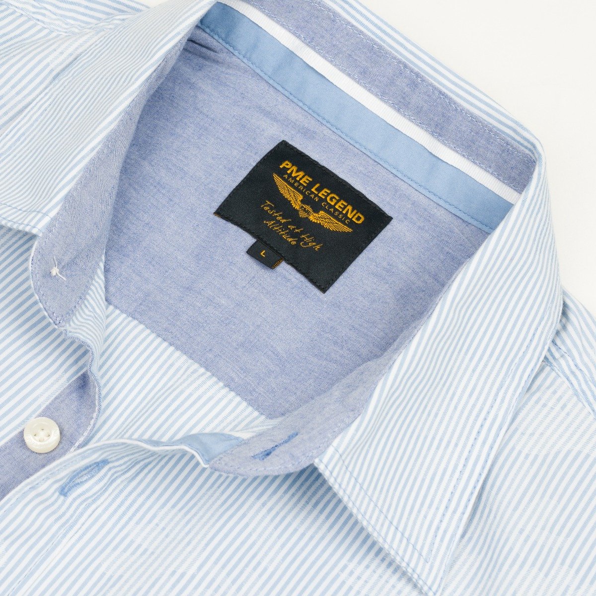 PME Legend - Overhemden Stripe Leaf Jacquard Adley Blauw - Maat M bol.com