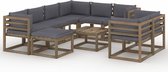 Decoways - 10-delige Loungeset met antracietkleurige kussens