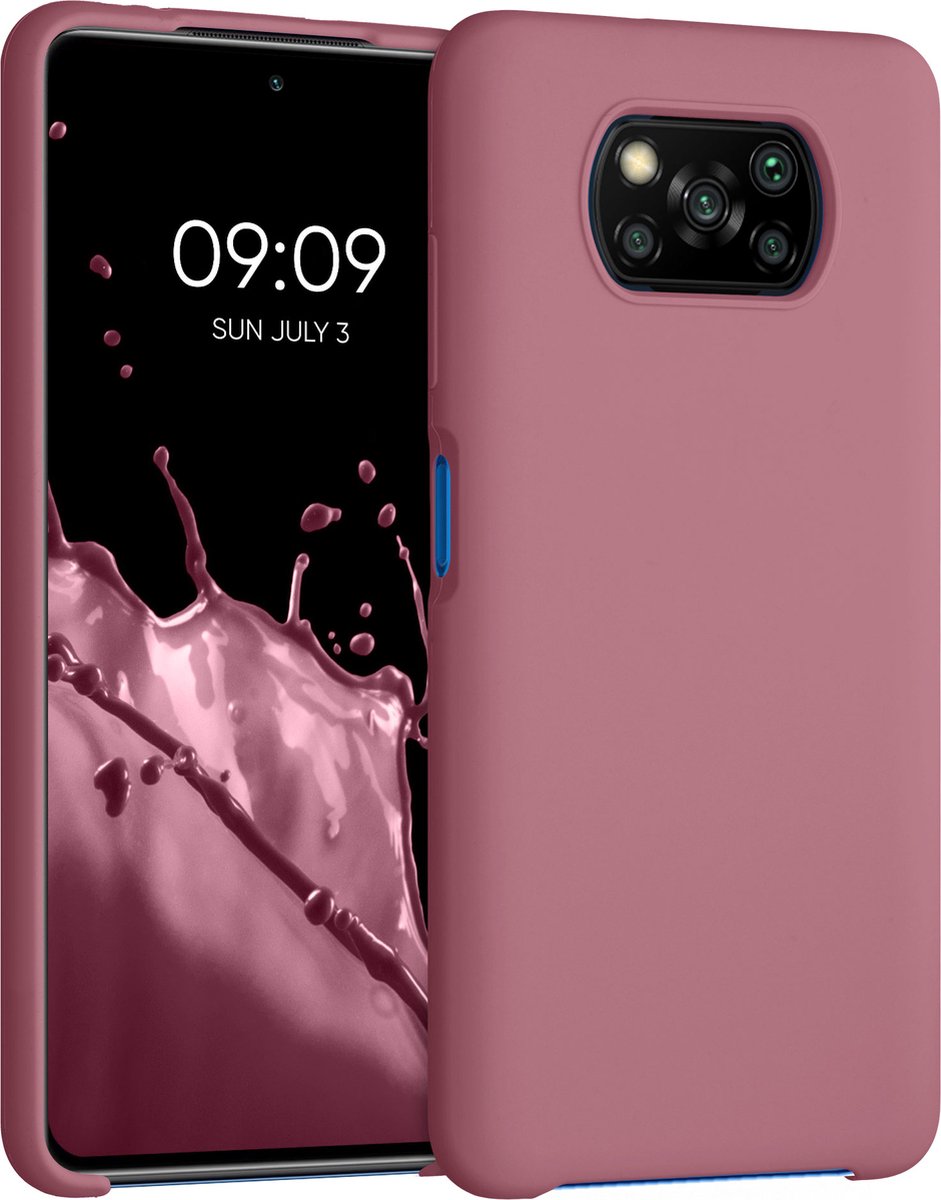 kwmobile telefoonhoesje voor Xiaomi Poco X3 NFC / Poco X3 Pro - Hoesje met siliconen coating - Smartphone case in donkerroze