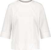 TAIFUN Dames Shirt met 3/4-mouwen en biesjes EcoVero Offwhite-40