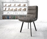 Gestoffeerde-stoel Abelia-Flex 4-Fuß oval zwart antraciet vintage