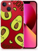 GSM Hoesje Geschikt voor Apple iPhone 13 Backcase TPU Siliconen Hoesje Transparant Avocado Singing