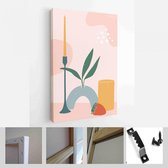 Abstract stilleven in pastelkleuren. Collectie hedendaagse kunst - Modern Art Canvas - Verticaal - 1723908694