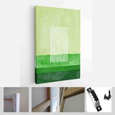 Set van abstracte handgeschilderde illustraties voor briefkaart, Social Media Banner, Brochure Cover Design of wanddecoratie achtergrond - moderne kunst Canvas - verticaal - 188385