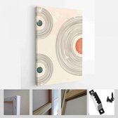 Abstracte illustratie in minimalistische stijl voor wanddecoratie achtergrond. Halverwege de eeuw moderne minimalistische kunstdruk - Modern Art Canvas - Verticaal - 1874434285