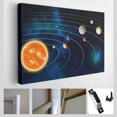 Onlinecanvas - Schilderij - Model Het Zonnestelsel. Elementen Deze Geleverd Door Nasa Art Horizontaal - Multicolor - 80 X 60 Cm