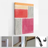 Set van abstracte handgeschilderde illustraties voor wanddecoratie, briefkaart, Social Media Banner, Brochure Cover Design achtergrond - moderne kunst Canvas - verticaal - 19624741