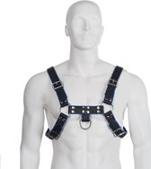 LEATHER BODY | Leather Body Chest Bulldog Harness Black/blue Leather