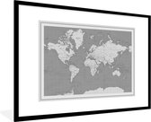 Fotolijst incl. Poster - Wereldkaart - Vintage - Atlas - Kinderen - Jongens - Meisjes - 120x80 cm - Posterlijst