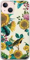 iPhone 13 hoesje siliconen - Zonnebloemen / Bloemen | Apple iPhone 13 case | TPU backcover transparant