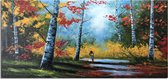 Schilderij Autumn Forest 120 x 60 -Artello - handgeschilderd schilderij met signatuur - schilderijen woonkamer - wanddecoratie - 700+ collectie Artello schilderijenkunst
