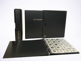 Importa MH20 Album inclusief 5x MH20 munthouderbladen en 5 zwarte schutbladen  met Luxe Cassette - Classic Zwart - met opdruk Muntenalbum - Gewatteerd met extra zwaar ringmechaniek