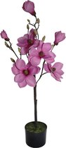 Passion for Deco Kunstplant Kunstplanten - Kunstplantjes - Magnolia Kamerplant Roze - Nepplanten voor binnen - Alle seizoenen - 93 cm hoog