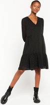 LOLALIZA Babydoll jurk met lurex detail - Zwart - Maat 46