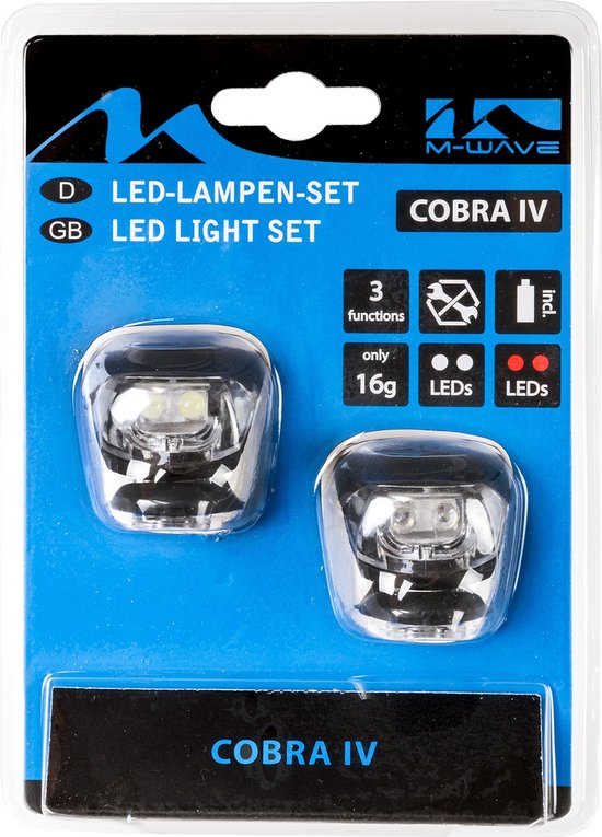 M-wave Verlichtingsset Led Zwart 2 Stuks — afbeelding 5