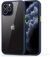 Devia Shark iPhone 12 en iPhone 12 Pro hoesje blauw - BackCover - verhoging voor camera - extra dun