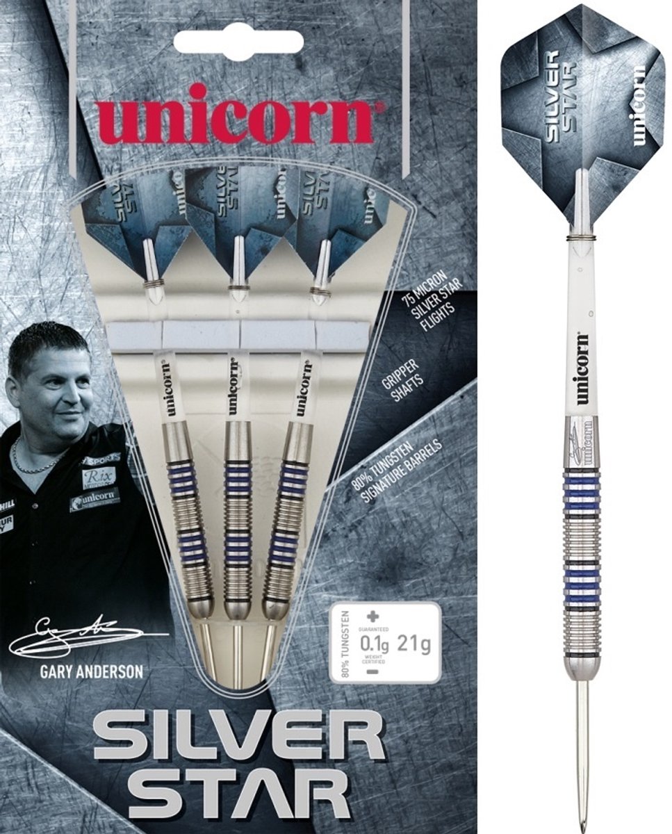 Unicorn Silverstar Gary Anderson P4 80% - Dartpijlen 25 Gram