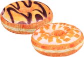 Set van 2x stuks donuts sierkussens 40 cm diameter