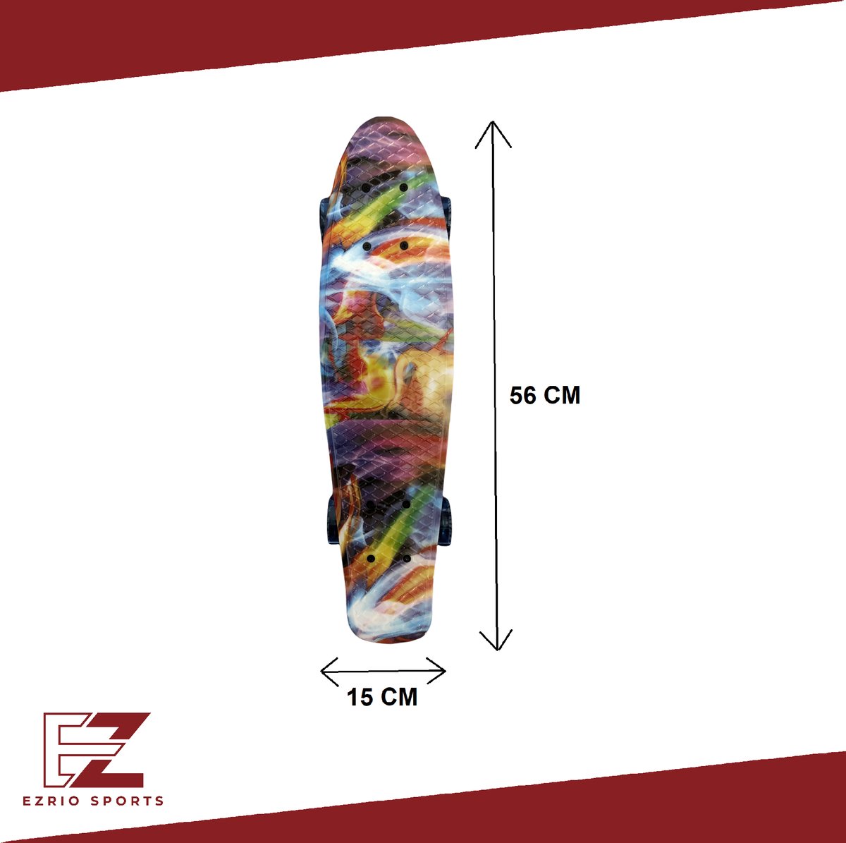 Penny Board voor Meisjes en Jongens – Skateboard – Pennyboard – 22 inch – Paint – Blauw – Geel — afbeelding 4