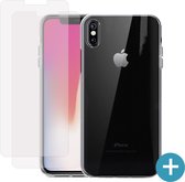 iPhone X / Xs Hoesje + 2 Screenprotectors - Soft TPU - Flexibel hoesje - Transparant