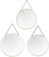 Shadora Set van 3 Wandspiegels Risa Goud