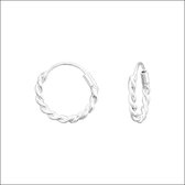 Aramat jewels ® - Gedraaide oorringetjes 12x1.6mm 925 zilver