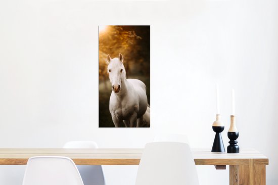 Décoration murale Métal - Peinture Aluminium Industriel - Cheval - Lumière - Soleil - 40x80 cm - Dibond - Photo sur aluminium - Décoration murale industrielle - Pour le salon/chambre