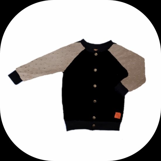 Vest  Zwart met mouwen Suede bruin