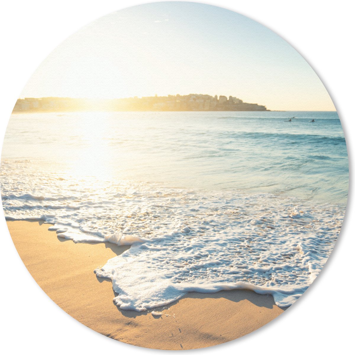 Muismat rond 20x20 cm - Mousepad Zon - Strand - Licht - Ronde muismatten
