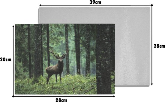 Planche à découper en Verres - 28x20 - Cerf - Forêt - Nature - Planches à découper en Glas