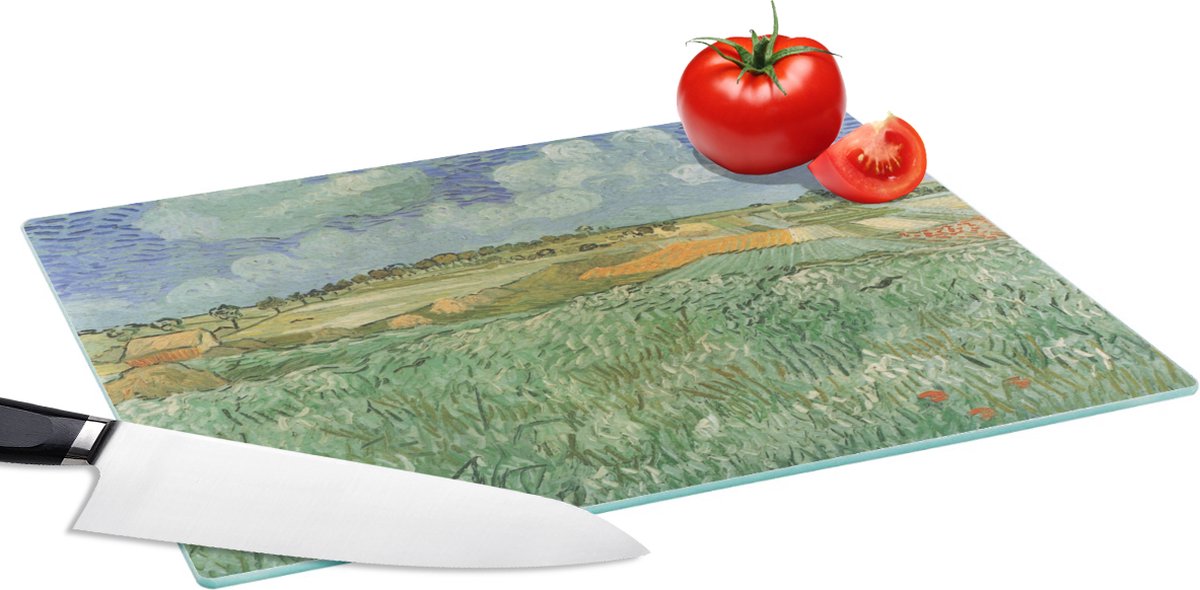 Glazen Snijplank - 39x28 - Vlakbij Auvers - Vincent van Gogh - Snijplanken Glas