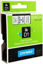 Dymo D1 labeltape - 12 mm x 7 m - Zwart op wit