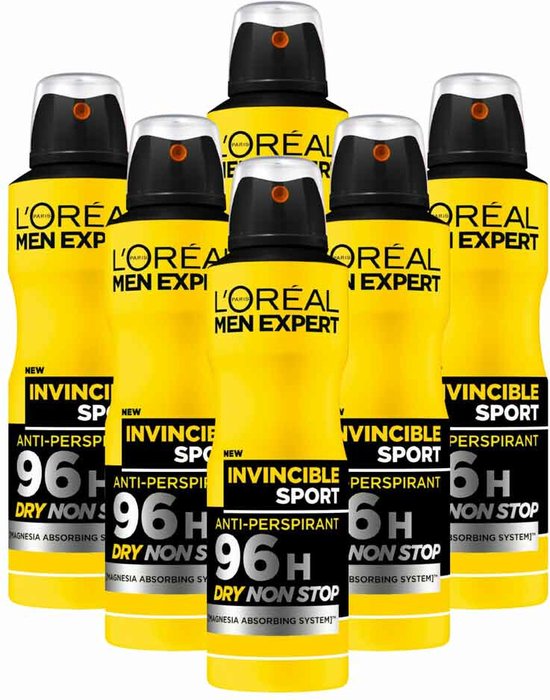 L'Oréal Paris Men Expert Invincible Sport Deodorant - 6 x 150ml | bol