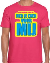 Foute party Heb je even voor mij verkleed/ carnaval t-shirt roze heren - Foute hits - Foute party outfit/ kleding 2XL