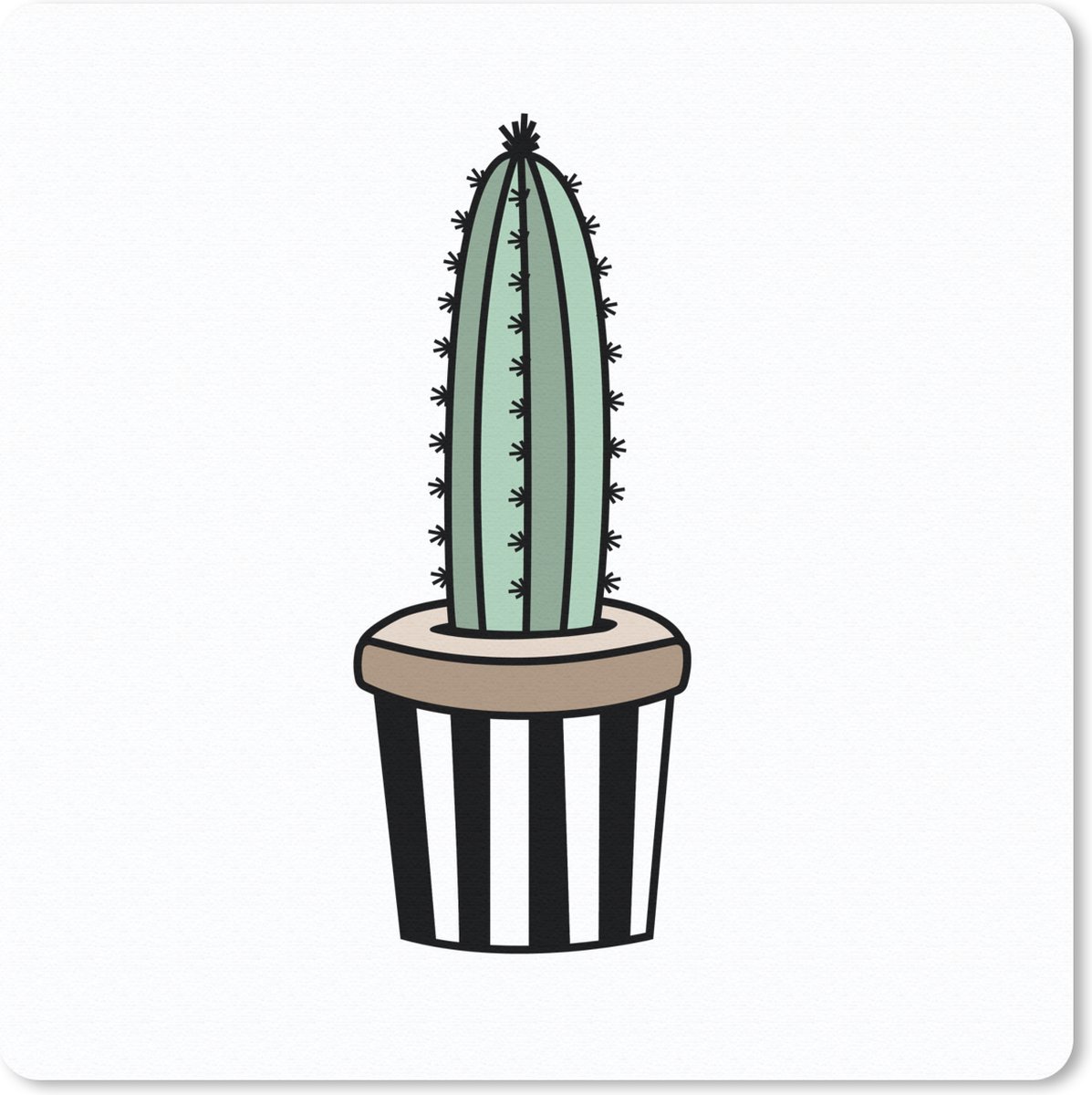 Muismat 30x30 cm - Mousepad Cactus - Design - Bloempot. - Muismatten