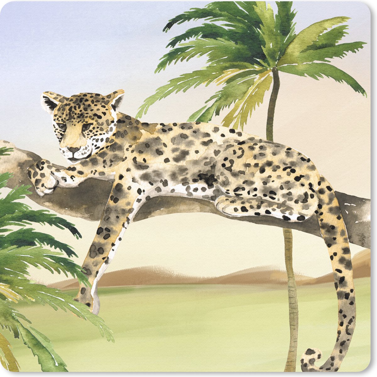 Muismat 30x30 cm - Mousepad Luipaard - Jungle - Boom - Muismatten