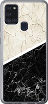 Geschikt voor Samsung Galaxy A21s hoesje - Marmer print - Patronen - Luxe - Siliconen Telefoonhoesje