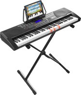 Keyboard piano - MAX KB9 keyboard incl. keyboard standaard - Training d.m.v. 61 lichtgevende toetsen - 3 trainingsfuncties - mp3 speler