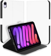 Bookcase Geschikt voor iPad Mini 6 (2021) Hoesje Wit met Standaardfunctie