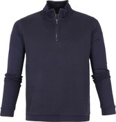 Suitable - Prestige Haco Pullover Half Zip Donkerblauw - Maat L - Slim-fit