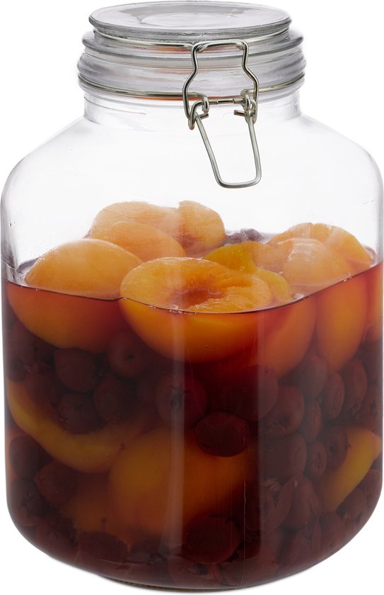 weckpot - 3 liter - met beugelsluiting - luchtdicht glas - XXL voorraadpot - transparant