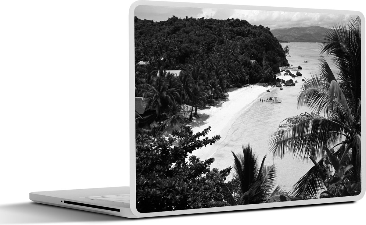 Afbeelding van product SleevesAndCases  Laptop sticker - 10.1 inch - Strand - Filipijnen - Zwart - Wit