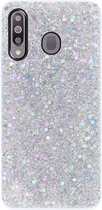 ADEL Premium Siliconen Back Cover Softcase Hoesje Geschikt voor Samsung Galaxy M30 - Bling Bling Glitter Zilver