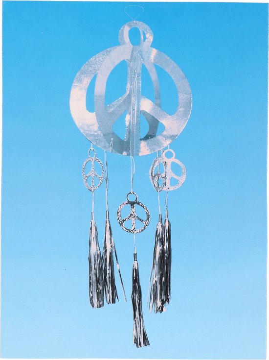 Peace teken hangdecoratie jaren 60 Hippie feest thema van 80 cm - Feestartikelen/versiering