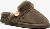 Hush Puppies suede dames pantoffels - Groen - Maat 41 - Sloffen - Echt leer