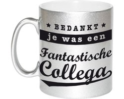 Bedankt je was een fantastische collega de laatste week koffiemok / theebeker - 330 ml - zilverkleurig - carriere switch / VUT / pensioen - bedankt cadeau collega / teamgenoot